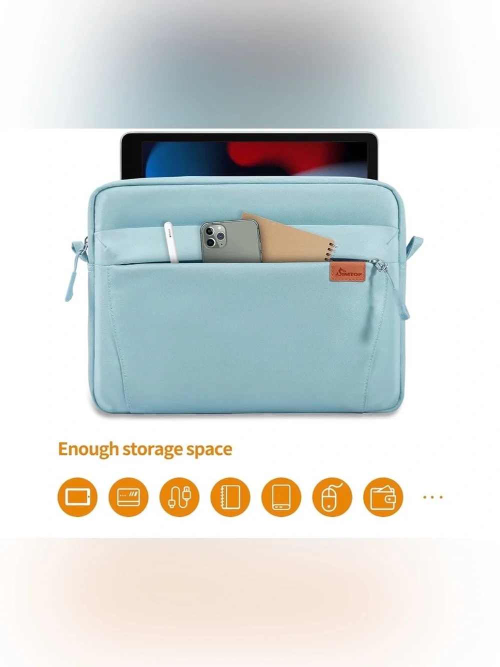 NWT SIMTOP 11” Tablet Sleeve Crossbody Bag Blue Water Resistant